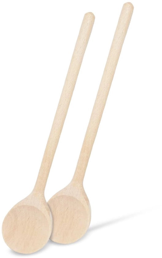 Set di 2 cucchiai in legno da cucina 25cm cucchiaio in legno a forma rotonda | realizzato in legno di betulla europeo FSC 100%