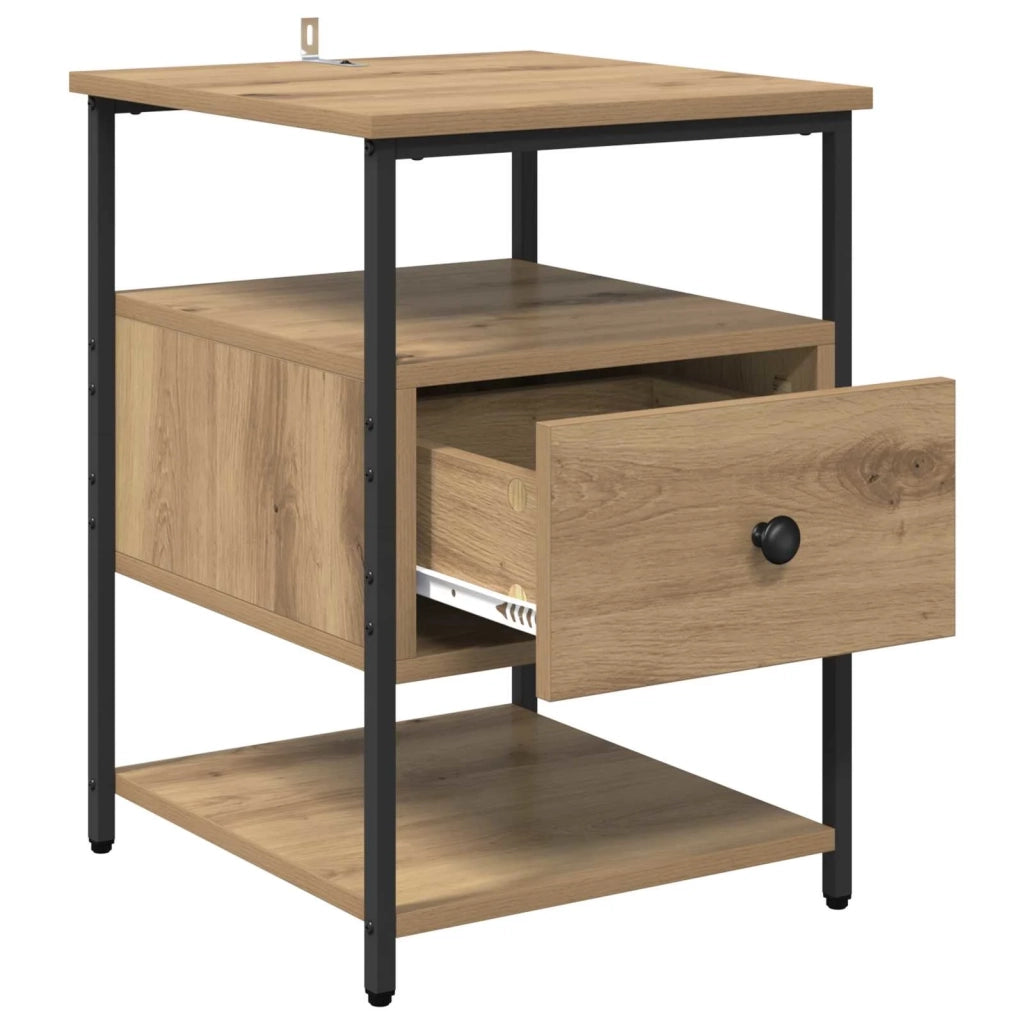 Armadio da Notte 2 pcs Rovere artigianale 40 x 42 x 56 cm