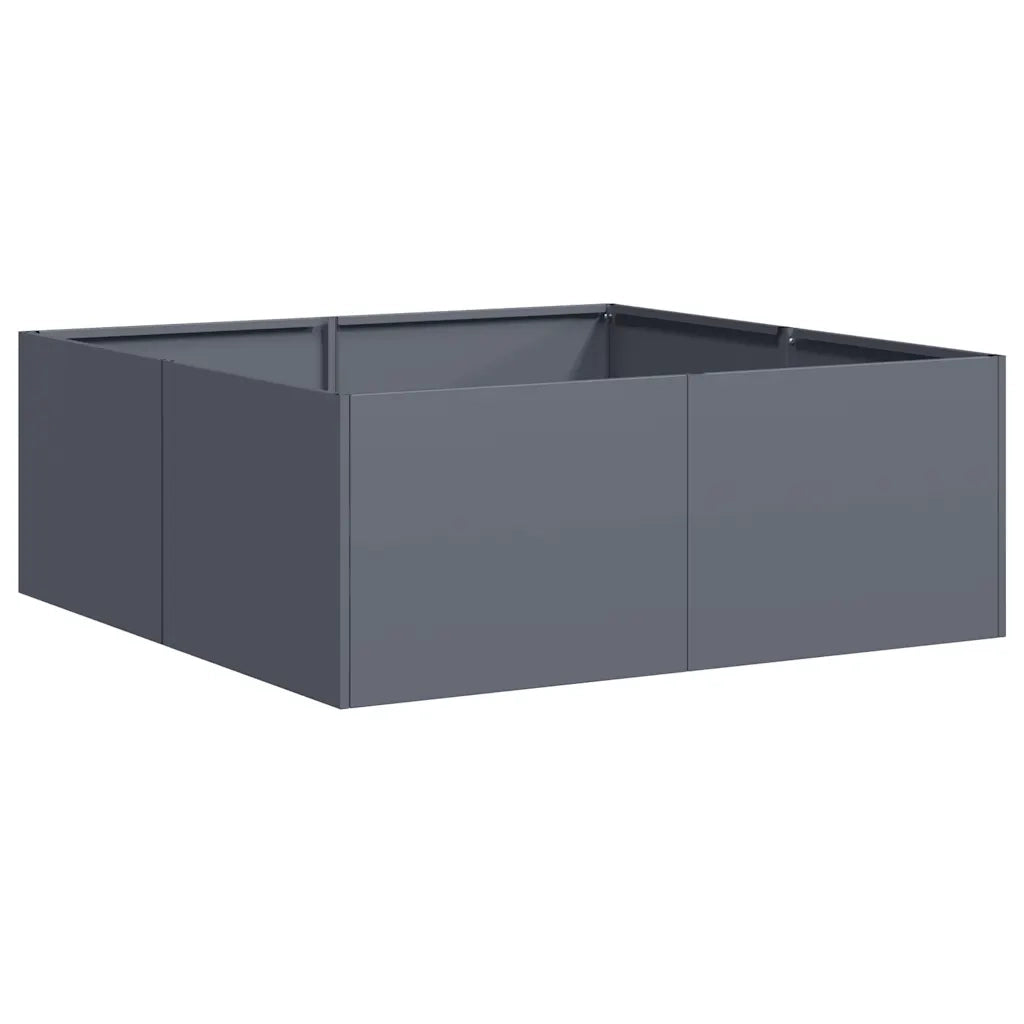Fioriera | Cassetta per fiori | Vaso Antracite 80x80x30 cm in Acciaio
