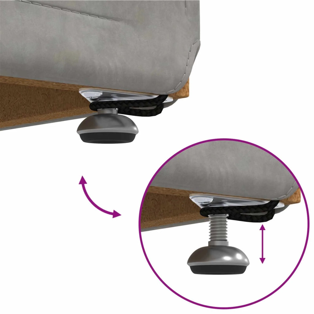 Pouf Grigio chiaro Velluto e Legno Ingegnerizzato 876750