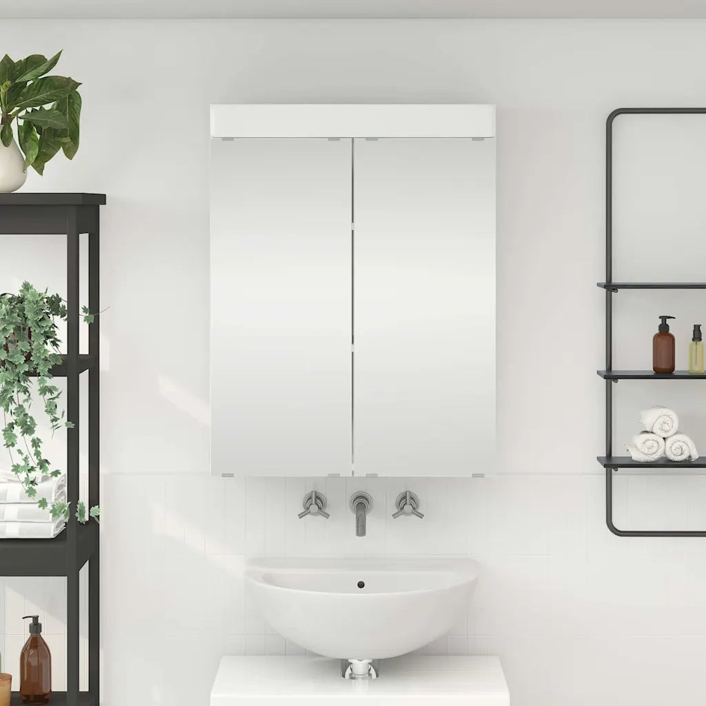 Mobiletto per specchio da bagno con porta TULUM Bianco Lucido 880365