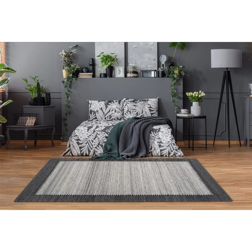 Tappeto Phoenix 300 in Lana Grigio e Antracite 200x290 cm