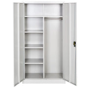 Spogliatoio in metallo 5 livelli 90 cm con armadio integrato grigio 08_0000439