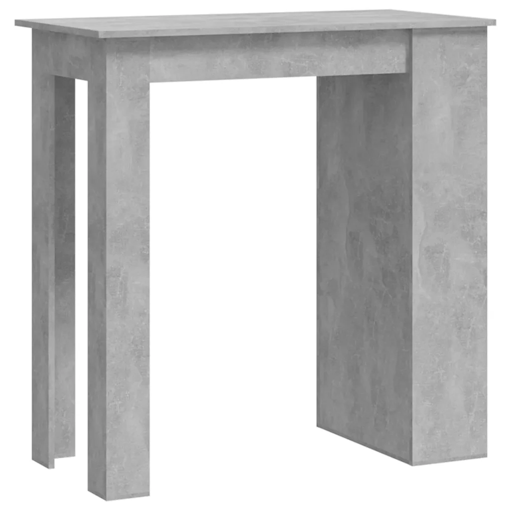 Tavolino da Bar con Portaoggetti Grigio Cemento 102x50x103,5 cm 809471