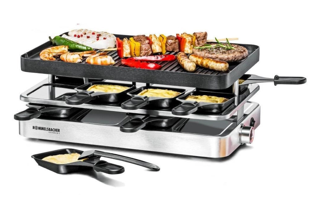 Rommelsbacher RC 1400 griglia per raclette 8 persona(e) 1200 W Acciaio inossidabile