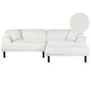 Divano ad angolo sinistro in tessuto bianco lato sinistro stile minimalista