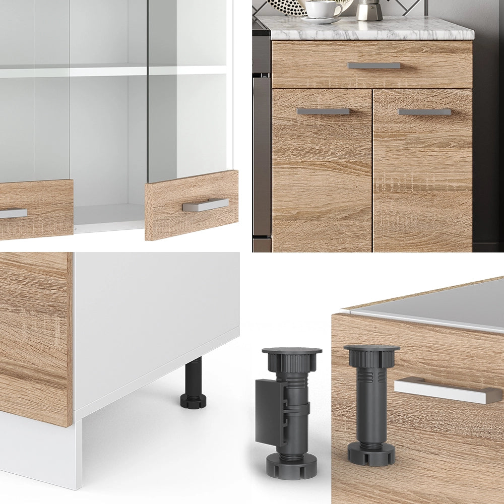 Vicco Cucina componibile Sonoma/Bianco 200 cm , PL Antracite