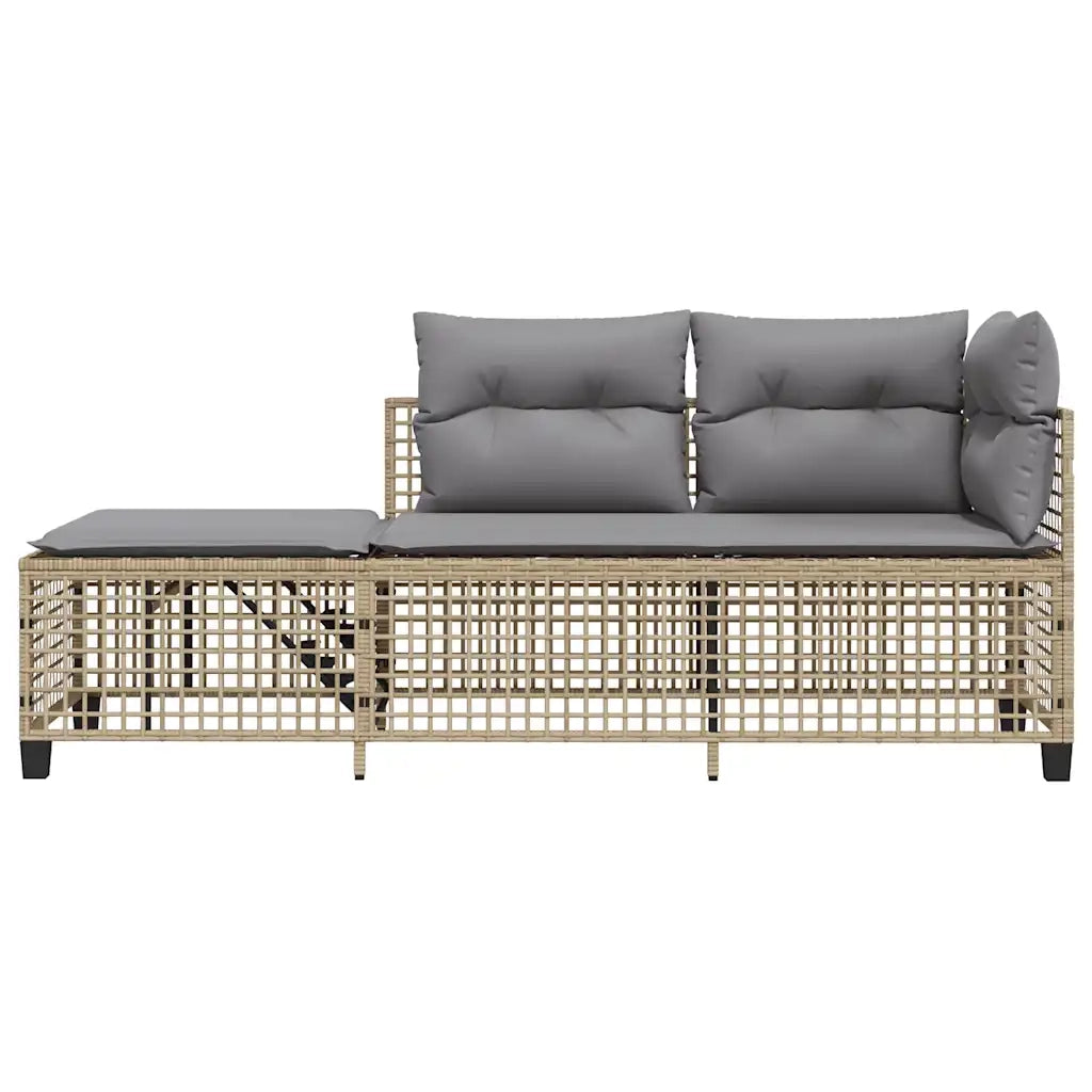 Set Divano ad Angolo 3 pz con Cuscini Beige Misto Polyrattan 365448
