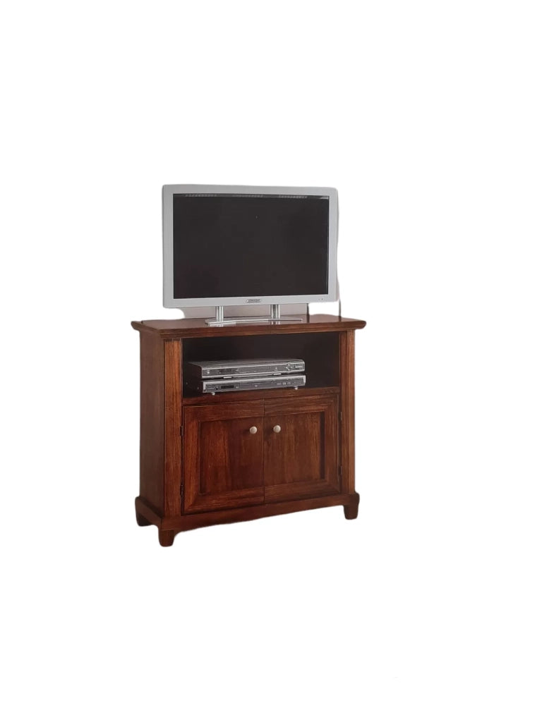 Porta tv arte povera in legno 2 porte tinta noce l.87 p.40 h.82 - Mobili 2G