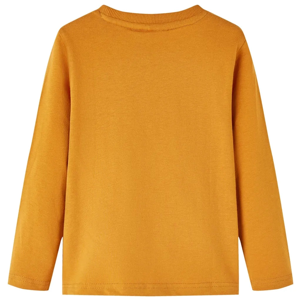 Maglietta da Bambino a Maniche Lunghe Ocra Scuro 92 12854