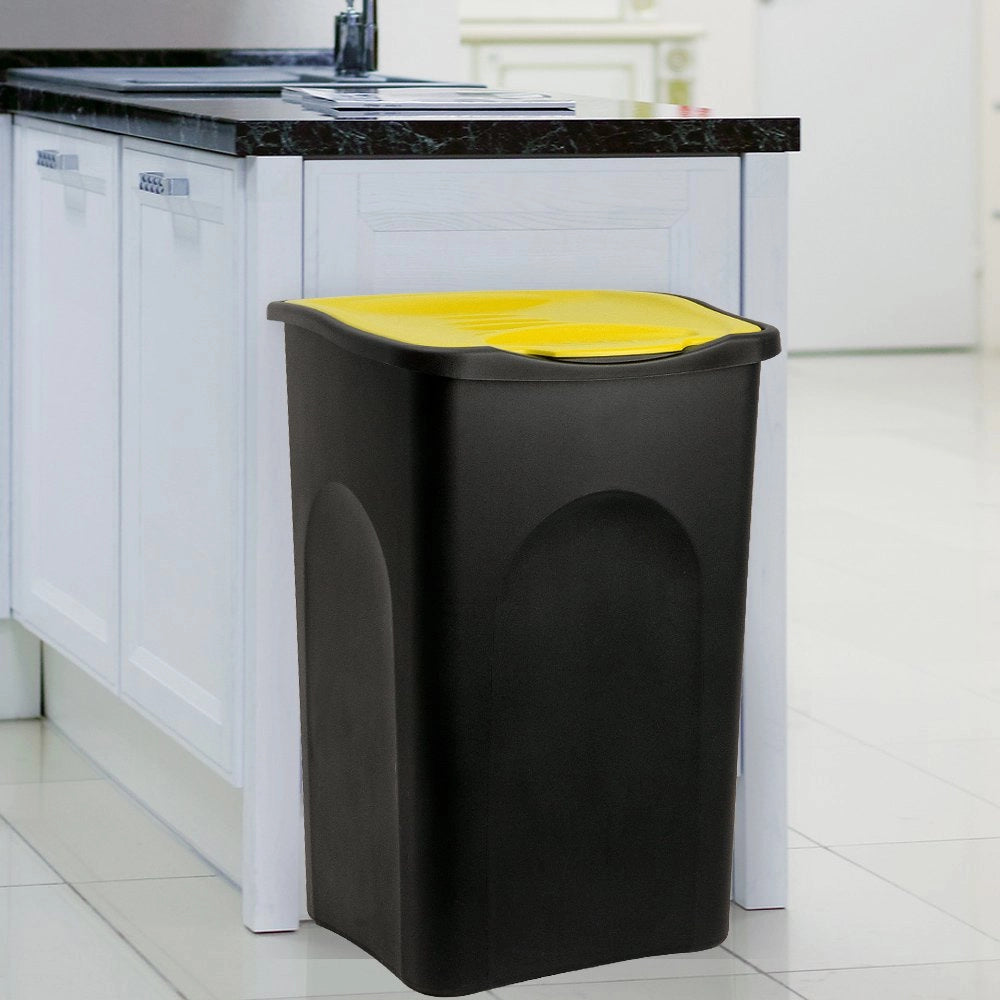 Stefanplast Pattumiera 50L mit con Coperchio Bidone Rifiuti in Plastica Raccolta Differenziata