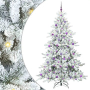 Albero di Natale | Decorazioni natalizie Artificiale con Rami Pieghevoli Bianco 210 cm