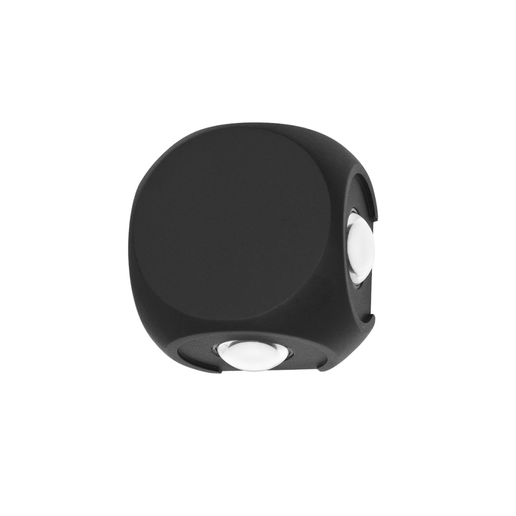 Applique da esterno nera cubo LED 4W IP54 Italux Porso