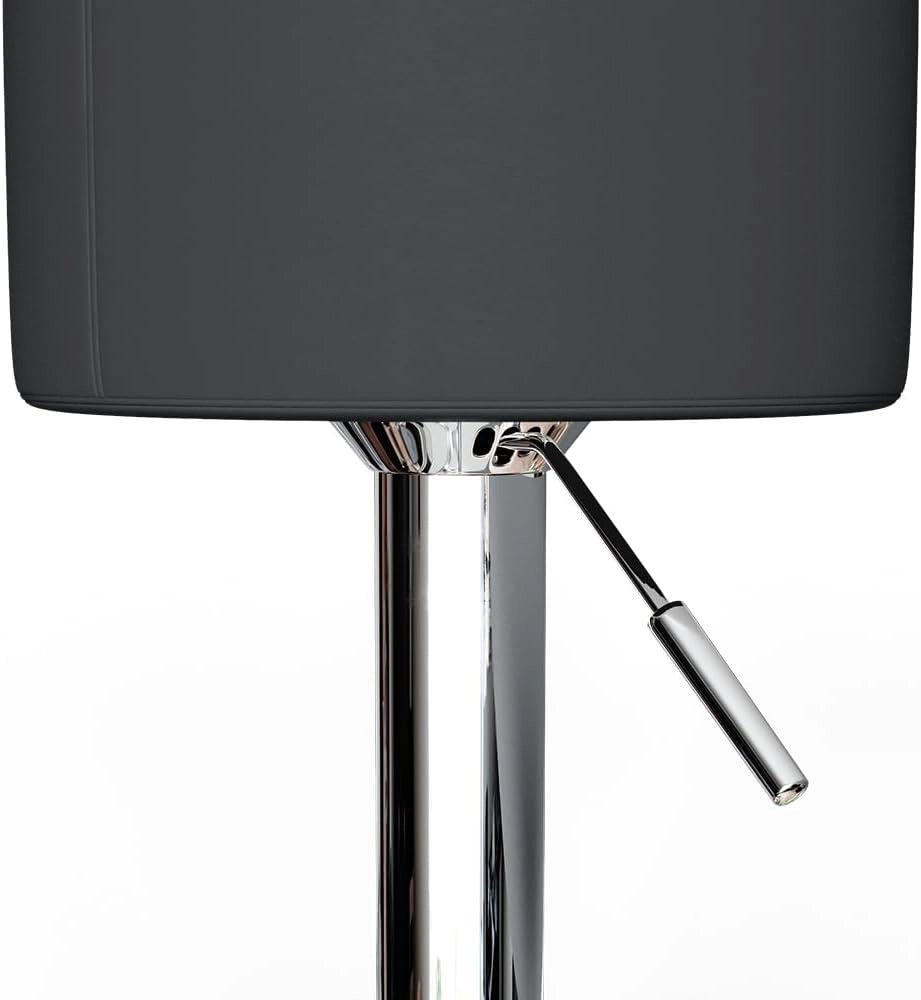 Set di 2 sgabelli da bar, Nero, 33 x 92 cm 2 parti, con poggiapiedi e seduta regolabile in altezza