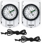 Compasso Multifunzionale - Navigazione per Carte - Survival/Orientamento - Campeggio/Backpacking - Material Acrilico di Alta Qualità - Incluso Cavo Nylon