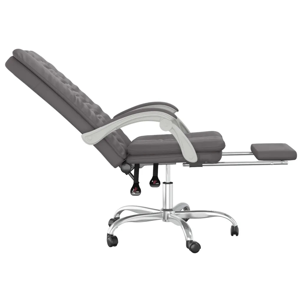 Poltrona | Sedia Relax da Ufficio Reclinabile Grigia in Similpelle