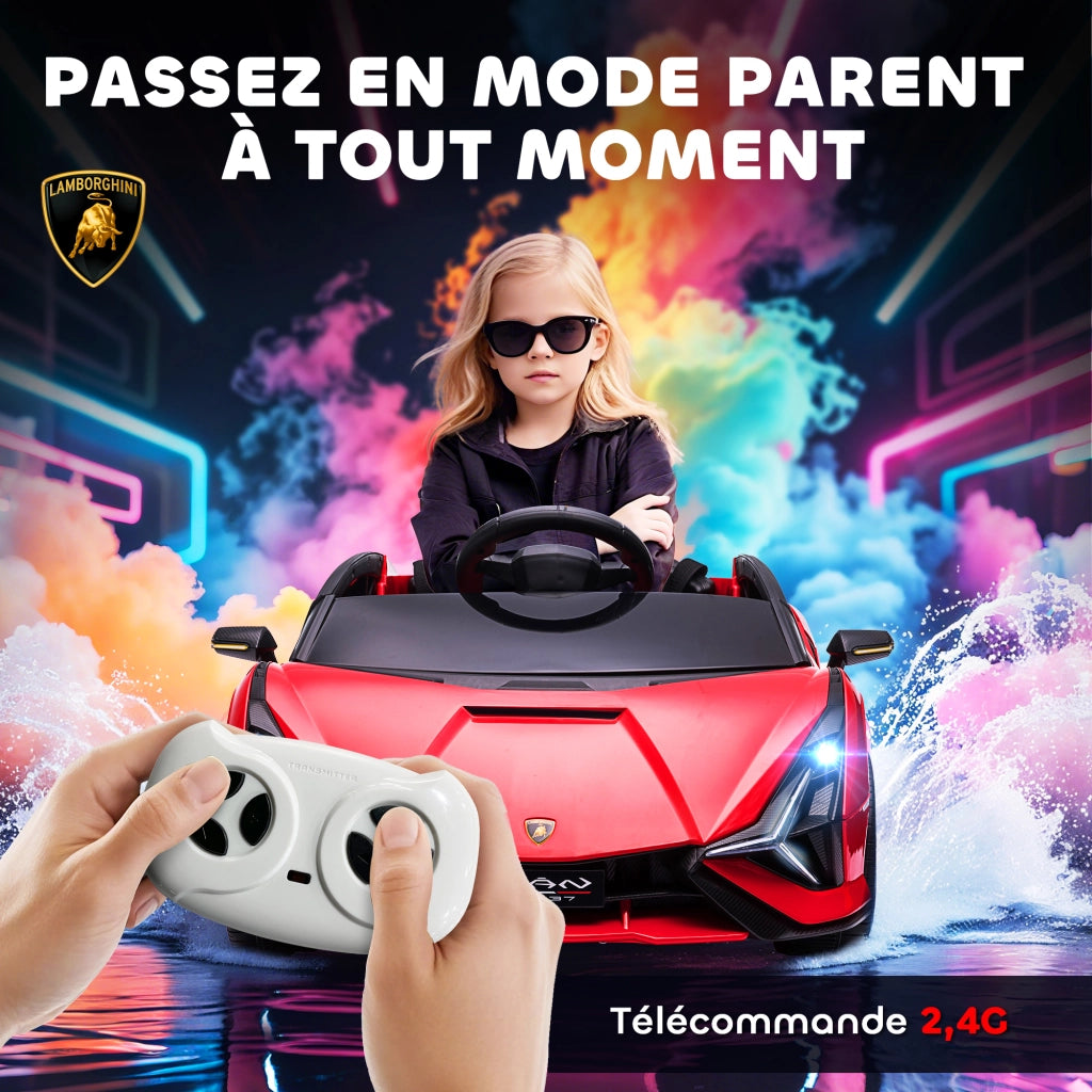 Auto elettrica Lamborghini Sian per Bambini 12V con Telecomando 2.4G ¨C zephmum ¨C Rosso