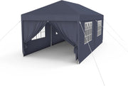 Gazebo Esterno Resistente da Giardino 3 x 6 m con Pannelli Laterali e Finestre in Poliestere Gazebi Tendone per Feste Protezione UV Impermeabile Tenda per Esterni, Antracite