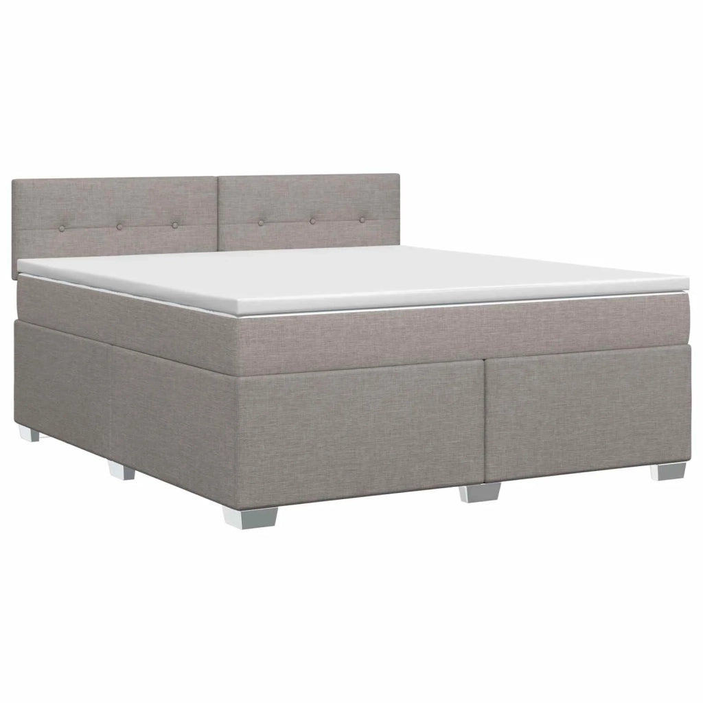 Letto box spring con materasso Tortora 180 x 200 cm Tessuto 3450541