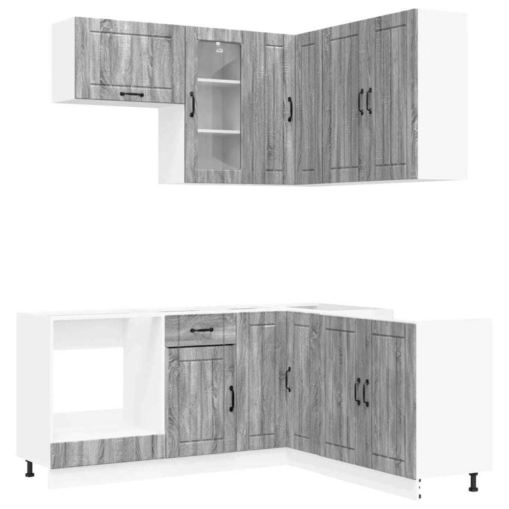 Unità Cucina LUCCA 8 pz Sonoma grigio Legno ingegnerizzato 3438397