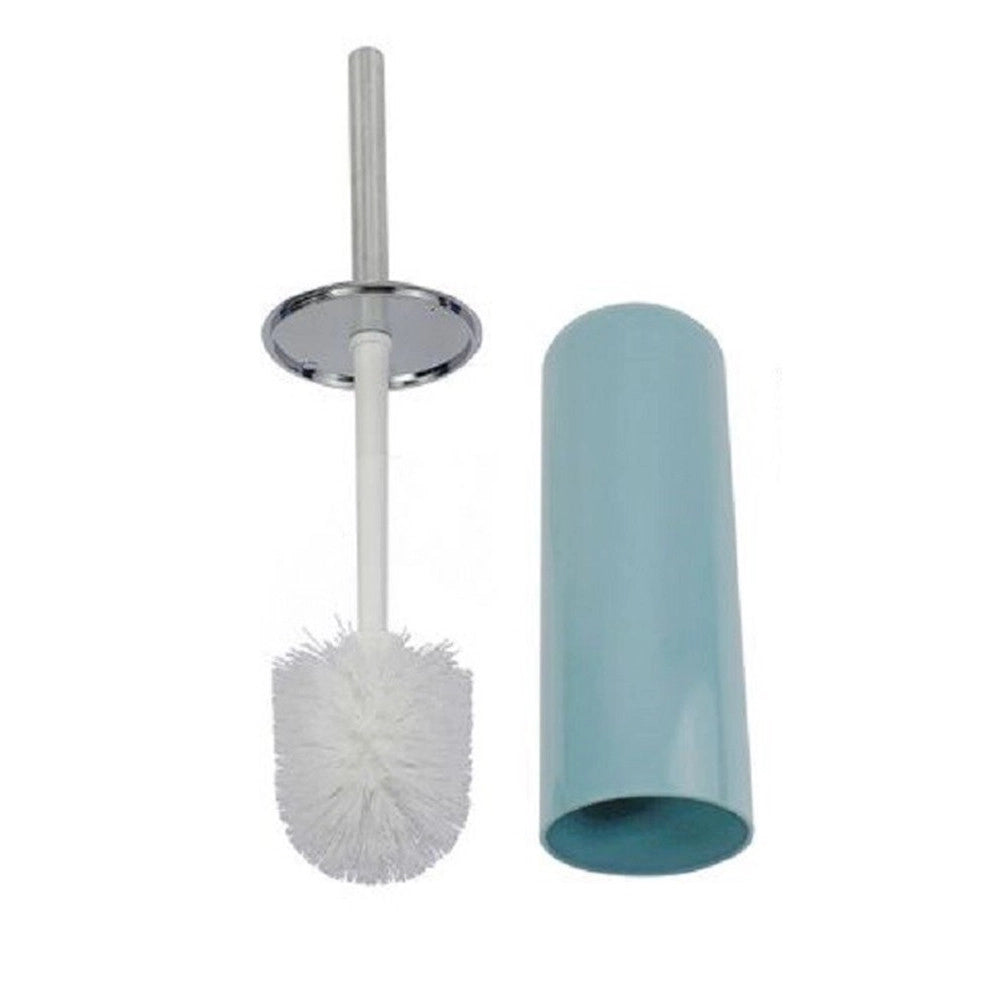 Trade Shop - Portascopino Porta Scopino Con Scopettino Wc Bagno Verde Petrolio Silver 69484 -
