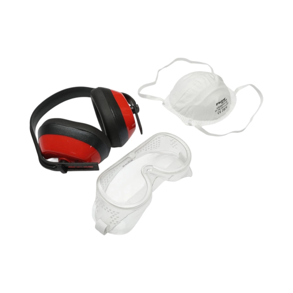Set di attrezzature da lavoro: maschera antipolvere, occhiali e casco Breckner Germany