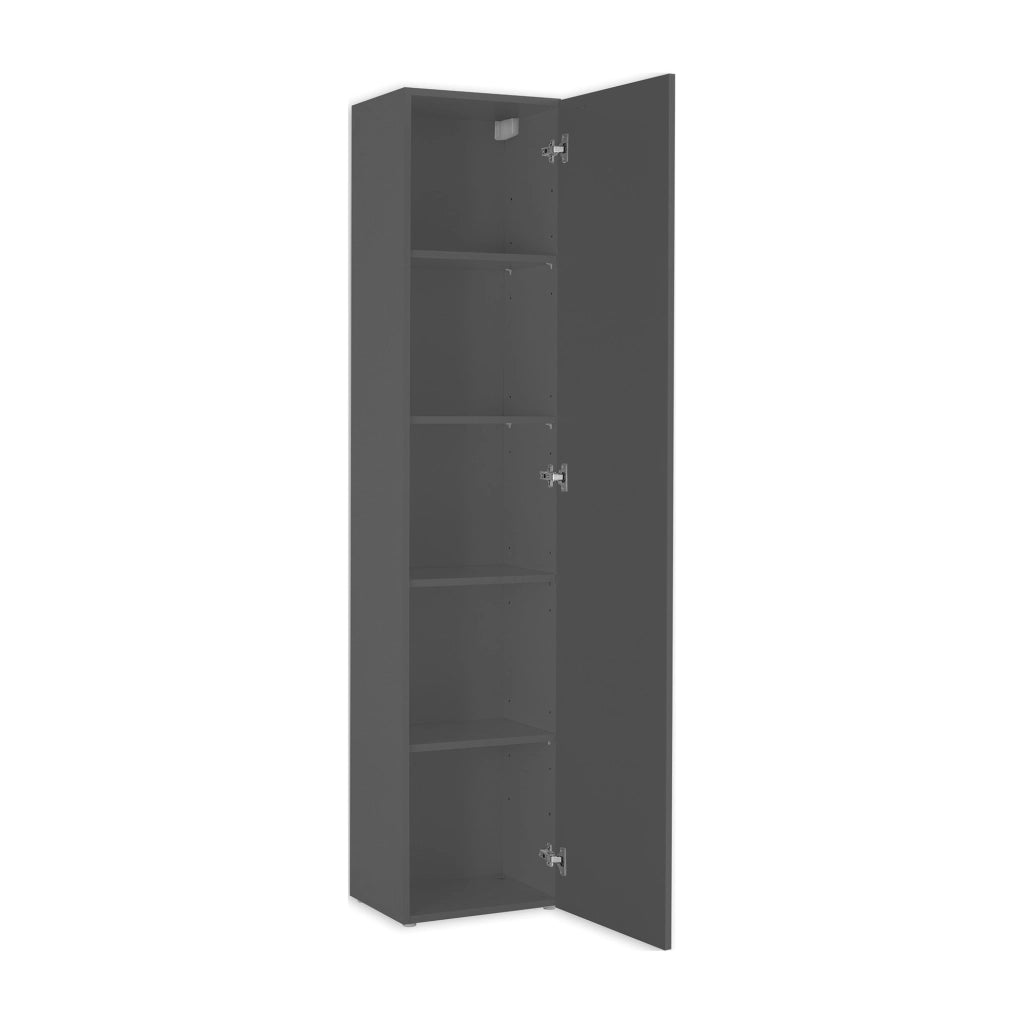 Marco, Armadio Multiuso 2 Ante 4 Ripiani Made in Italy, 30x180h cm Nero Antracite