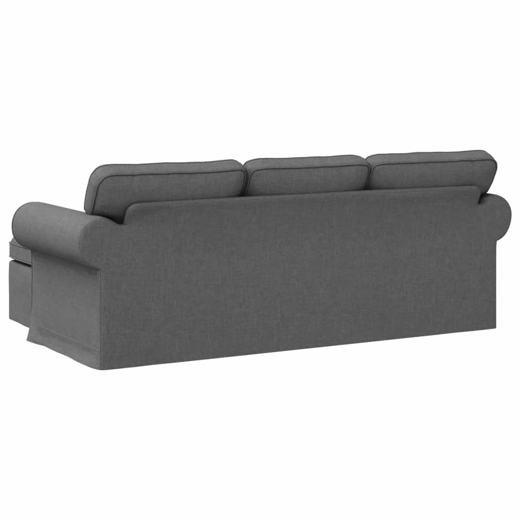 Divano Grigio scuro 215 x 138 x 80 cm Tessuto