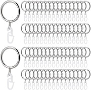 Raccordi per tende metalliche con ganci - 100 pezzi - 30 mm - argento - ganci in plastica