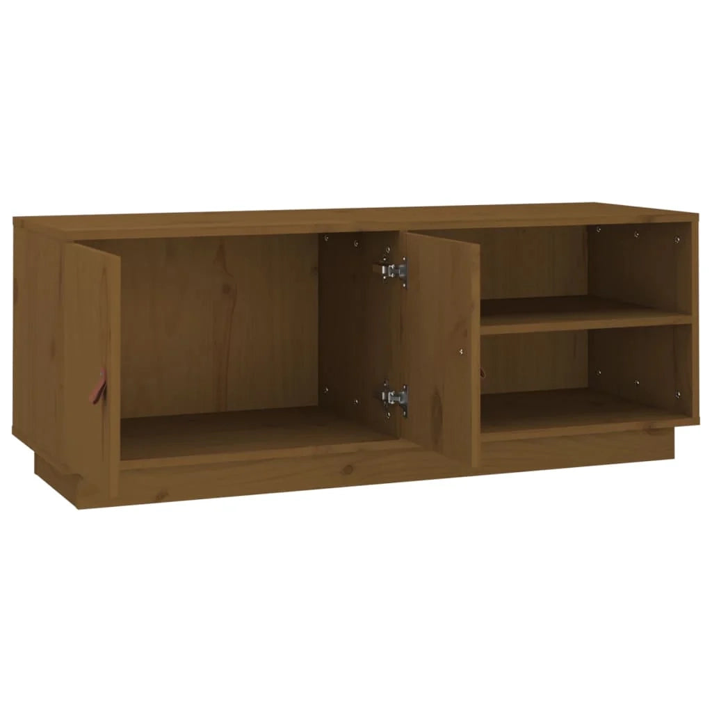 Mobile TV multimediale scaffale TV credenza TV sala da pranzo soggiorno camera da letto color miele 105 x 34 x 40 cm legno di pino massiccio marrone 02_0027696