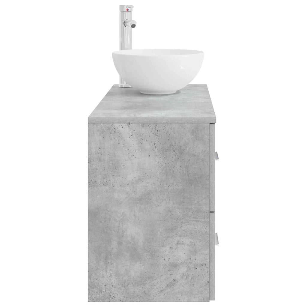 Set di mobili per il bagno 2 pz Grigio Cemento 3403947