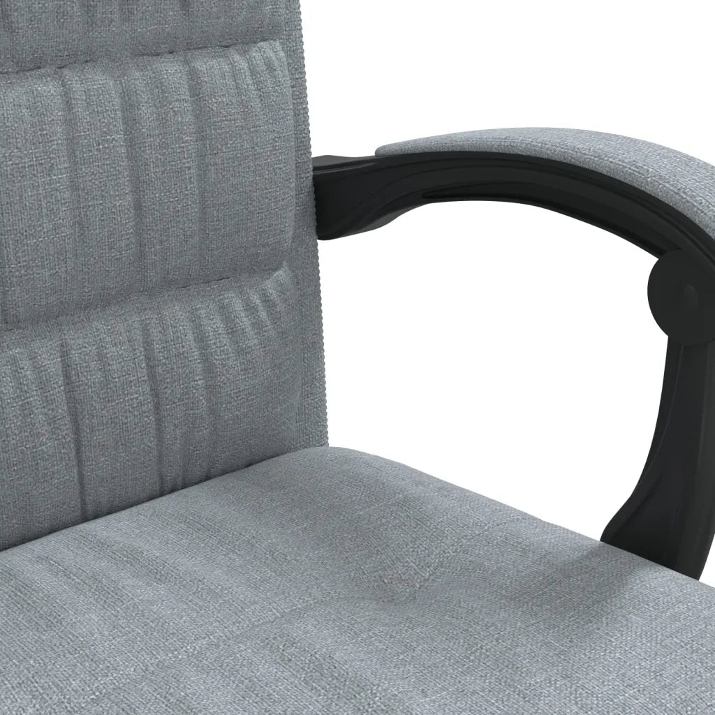 Poltrona | Sedia Relax da Ufficio Reclinabile Grigio Chiaro in Tessuto