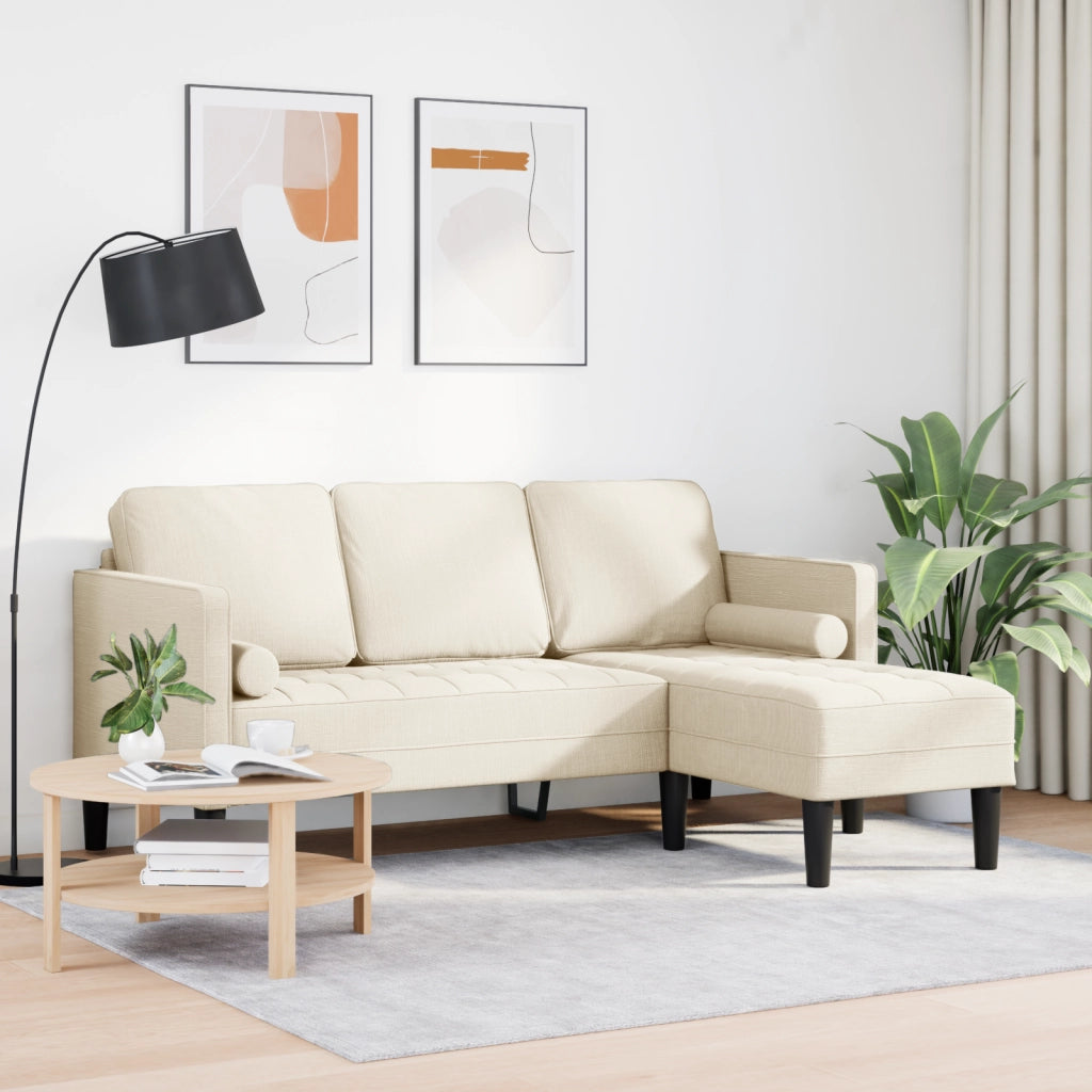 Divano angolare 3 posti in lino 160 cm