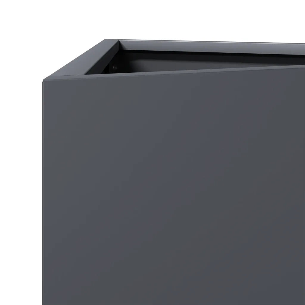 Fioriera da Giardino-Vaso da Esterno Antracite Triangolare 30x26x75 cm Acciaio