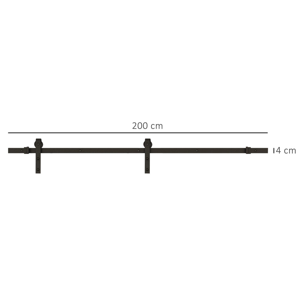 Kit per porte scorrevoli ¨C zephmum ¨C 2 m, nero, metallo, max 100 kg