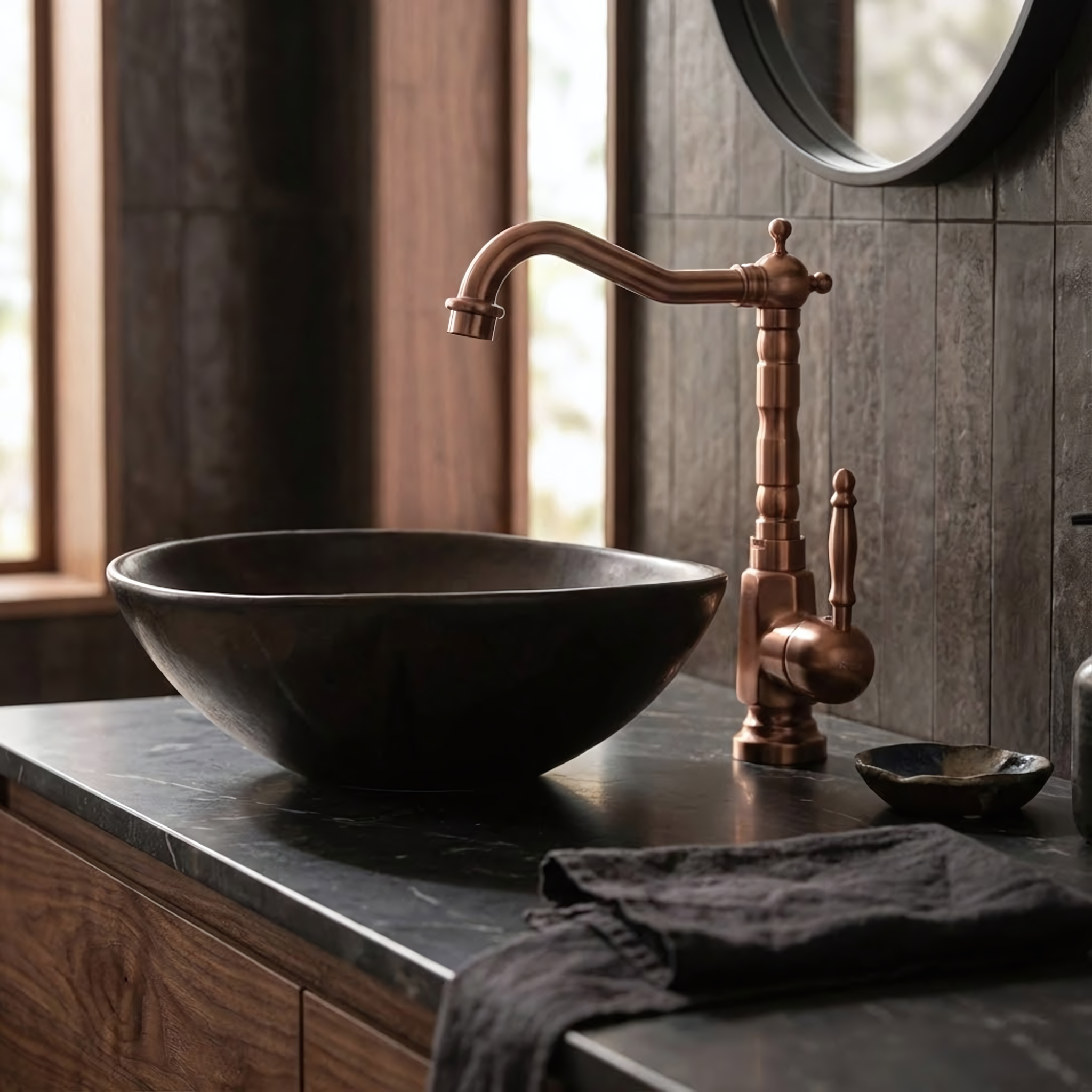 Rubinetto Da Lavabo Rea Bona Brush Copper High