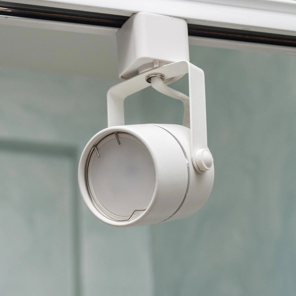 Faretto led per binario monofase, Proiettore Orientabile, Attacco Lampadina GU10, Track sistema illuminazione binario, Vetrina Bianco senza lampada