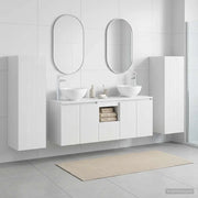 Set di mobili per il bagno 5 pz Bianco Lucido 3405987