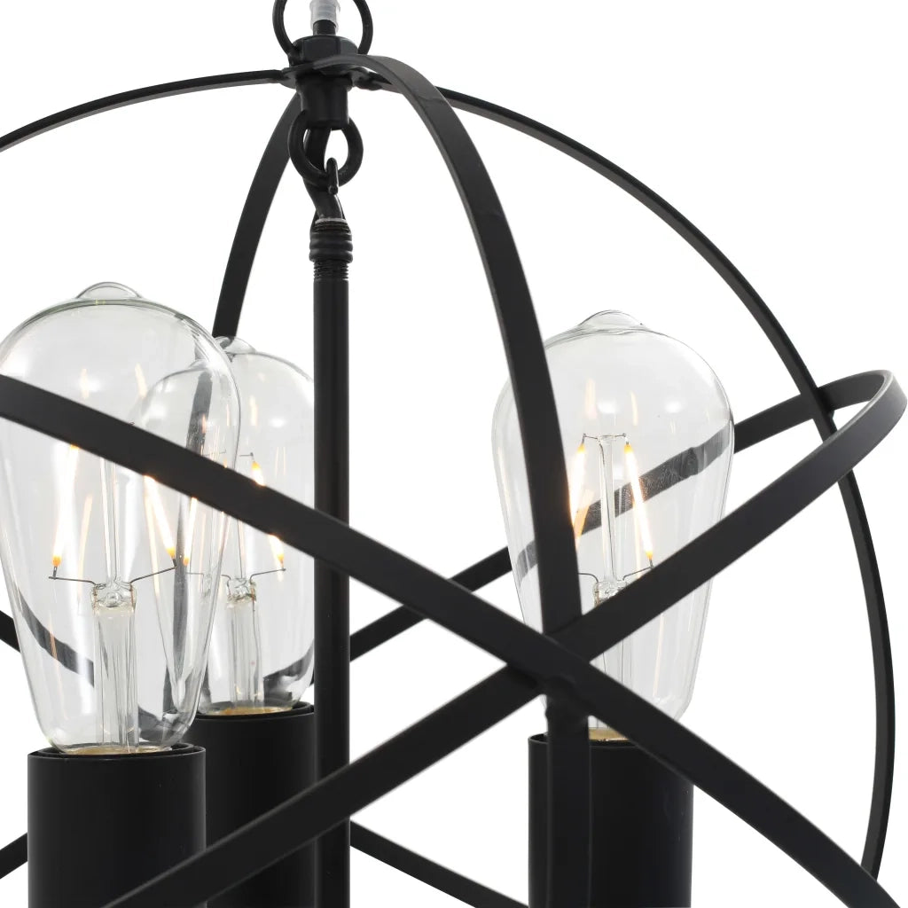 Lampada Sferica a Sospensione Nera 3 Lampadine E27 CFW5149522