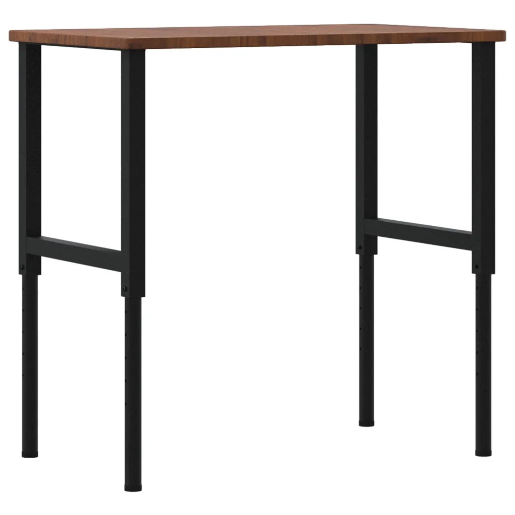 Banco Lavoro Marrone Scuro 100x60x(71,5-98) cm Legno di Rovere 3309681