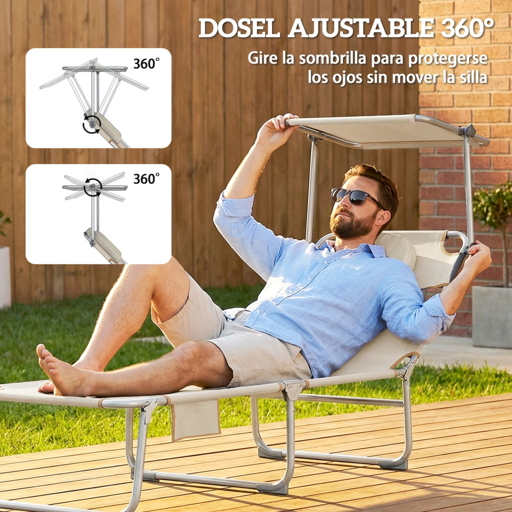 Poltrona reclinabile pieghevole con dosel 360¡ã ¨C zephmum ¨C Beige