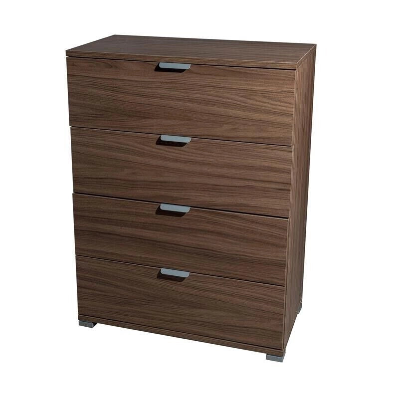 CASSETTIERA BASIC CON 4 CASSETTI IN LEGNO DI NOCE MARRONE 60 X 38 X H 85 CM