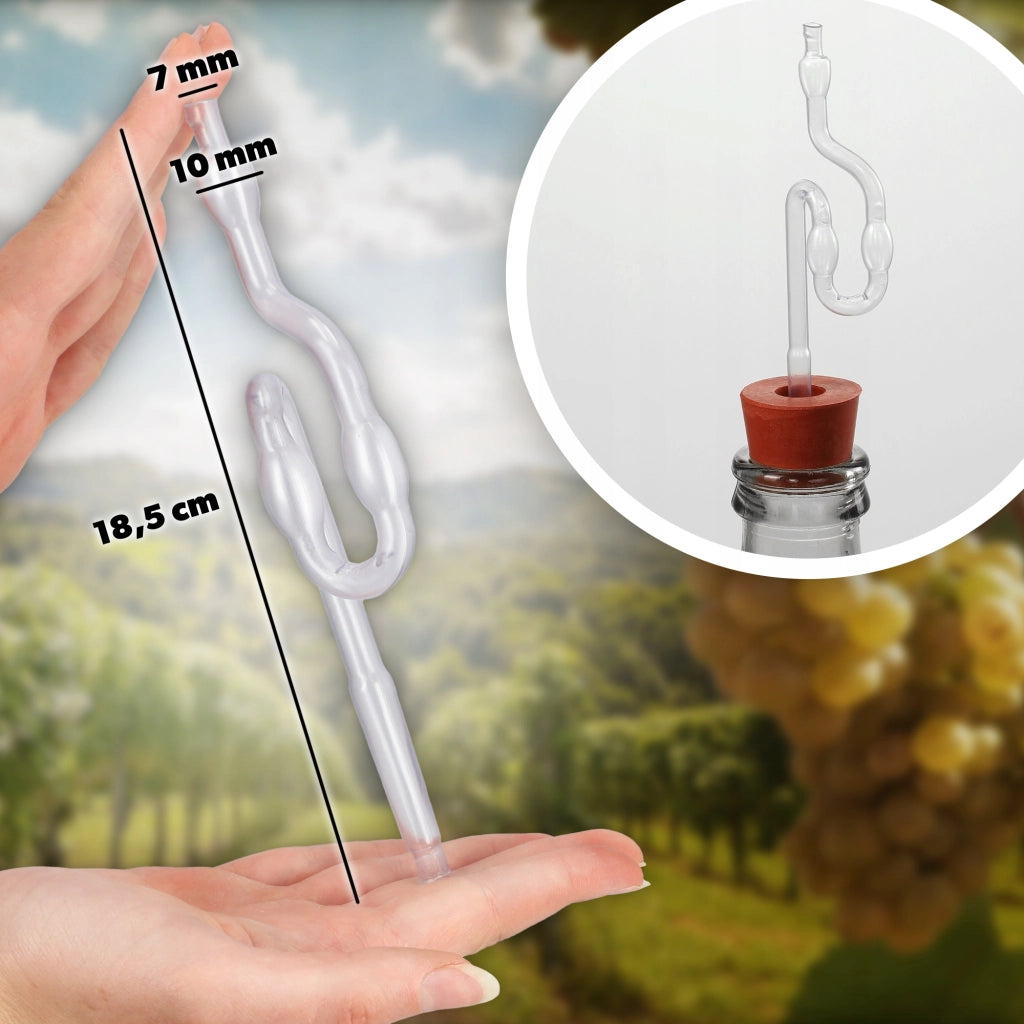 Tubo di fermentazione in plastica KADAX per damigiane di vino e liquori