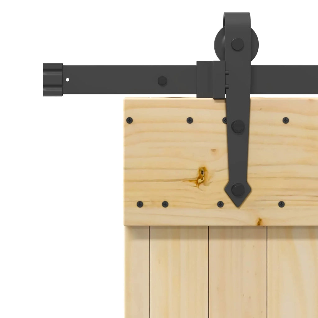 Porta scorrevole NARVIK Naturale e Nero 70 x 210 cm (152,5 cm)