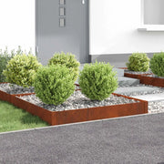 Bordura per Prato 4 pcs 100 x 100 x 20 cm Acciaio Ruggine 8008972
