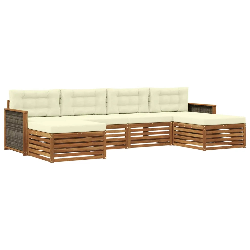 Set divani con cuscino 6 pcs Legno di Acacia Massello 3383678