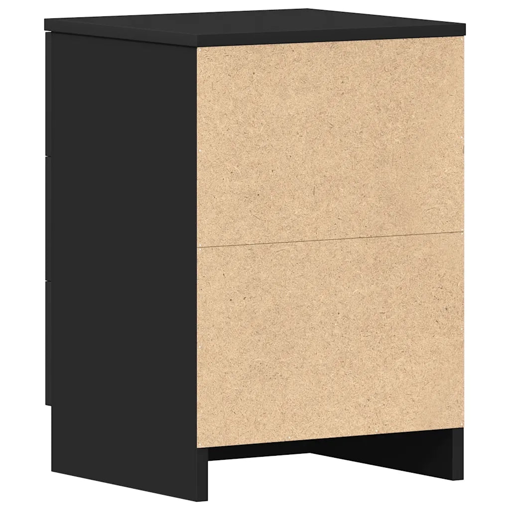 Set di 2 Comodini | Armadio da Notte | Mobiletto da notte Neri 38x35x56 cm in Legno Ingegnerizzato