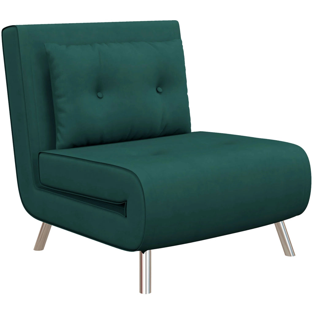 Poltrona letto 3 in 1 verde scuro, schienale regolabile