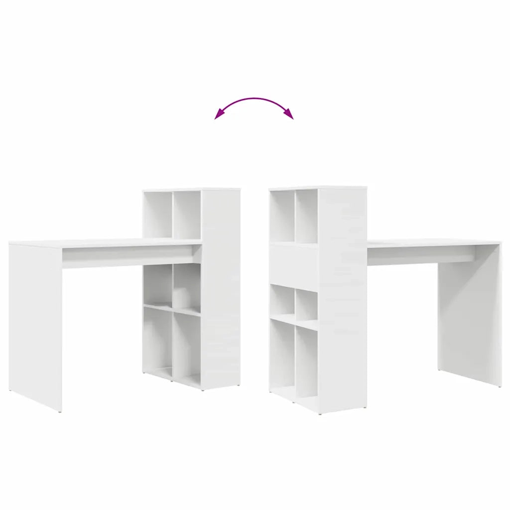 Scrivania | Tavolo da Ufficio Bianco 108 x 55 x 103.5 cm Legno multistrato