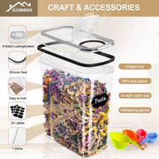 Contenitore di stoccaggio a 6 x 2,5 l per cucina, ermetico, in plastica, chiuso con coperchio, per la conservazione di cereali, pasta, farina, cibo per animali domestici
